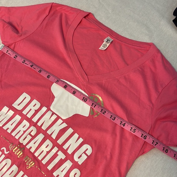 🌼 Ideal T pink tee shirt Drinking Margaritas size L - Picture 6 of 8